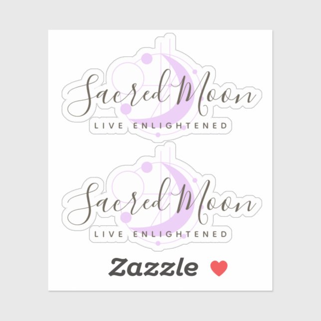 Metahysisk geometrisk Måne-minimal Lila Klistermärken (Ark)
