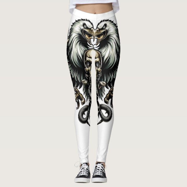 Metal Adler mit Totenkopf und Schlangen Leggings (Framsida)