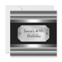 Metal Chrome Svart Vitt Stil Silver Mäns 40-års