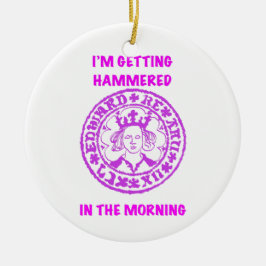 Metal Detecting Pink Hammered Coin Julgransprydnad Keramik