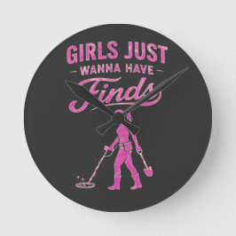 Metal Detecting Pink Lady Rund Klocka