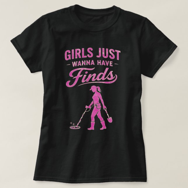 Metal Detecting Pink Lady T Shirt (Design framsida)