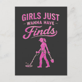 Metal Detecting Pink Lady Vykort