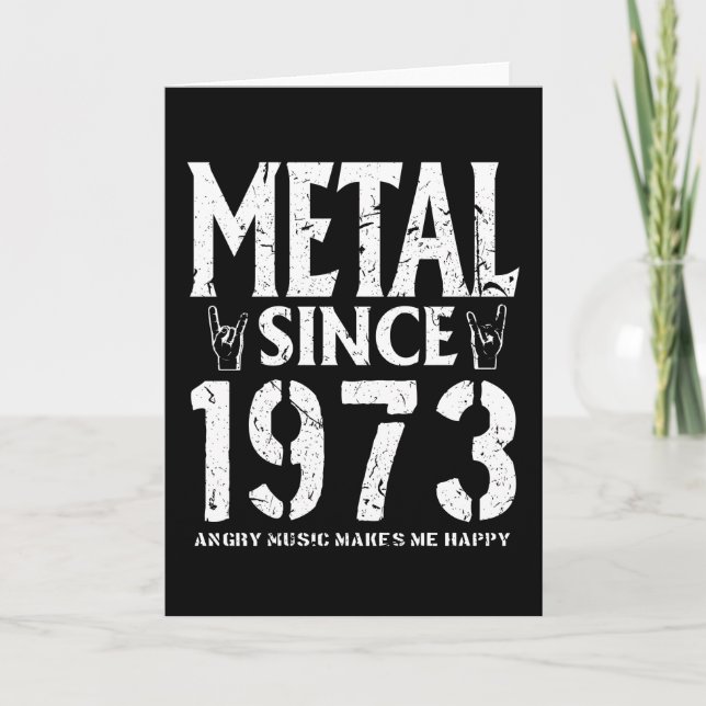 Metal Gift Birthday Vintage 1973 Kort (Framsida)