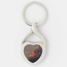 Metal Keychain(customized wording on back) Twisted Heart Silverfärgad Nyckelring