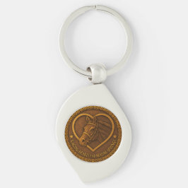 Metal Keychain- Racing Hearts and Healing Springs Swirl Silverfärgad Nyckelring