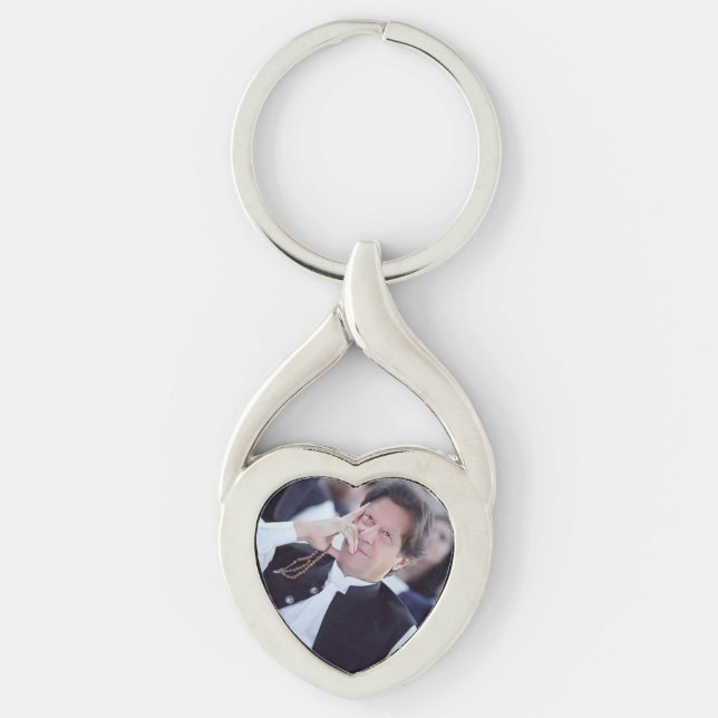 Metal Keychain Twisted Heart Silverfärgad Nyckelring (Framsidan)