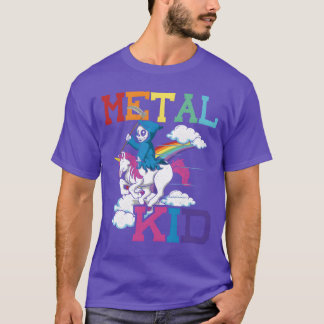 Metal Kid Music Grim Enhörning Rocker Rock pojke T Shirt