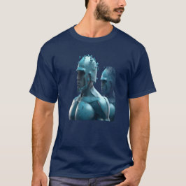Metal män på en midnattsblå, kortärmad t-shirt