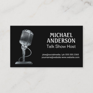 Metal Mikrofon   Podcast Visitkort