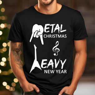 Metal Music Gitarr Jul Typografi T Shirt