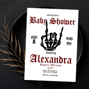Metal Rock Baby Shower Inbjudningar