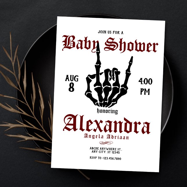Metal Rock Baby Shower Inbjudningar (Skapare uppladdad)