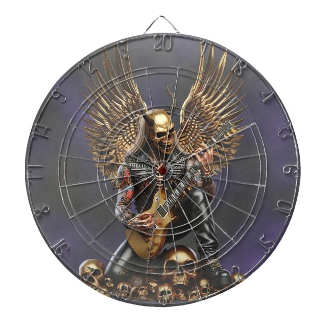 Metal- Rockgitarrist Hell 666 Dartboard Darttavla (Framsidan)