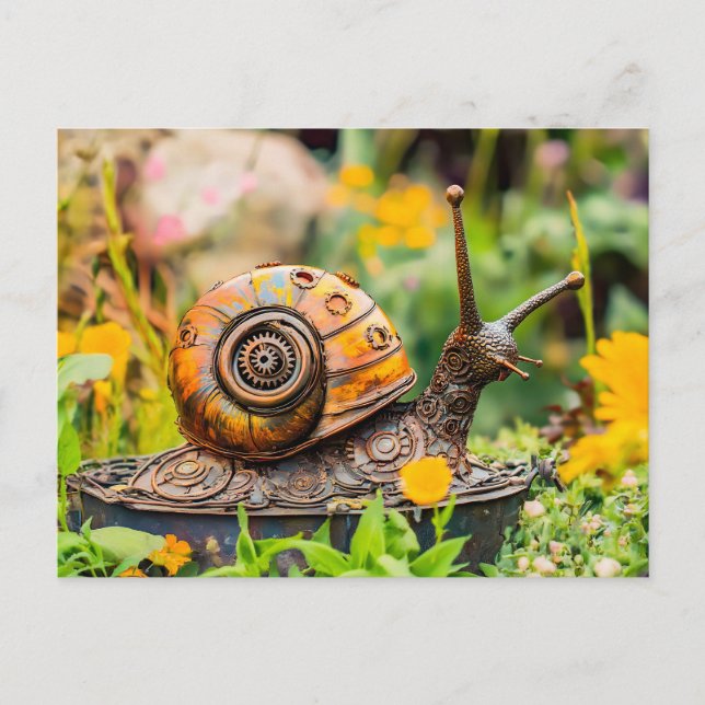 Metal Snail Garden Ornament Vykort (Framsida)