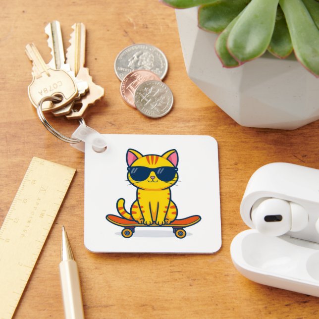 Metal Square Keychain  Nyckelring (Skrivbord)