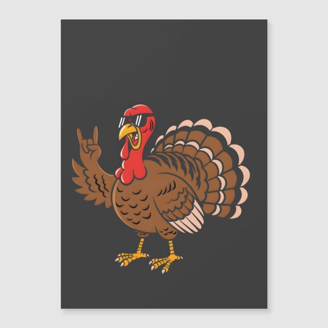 Metal Thanksgiving Kalkon Metalhead Djävulshorn  (Framsida)