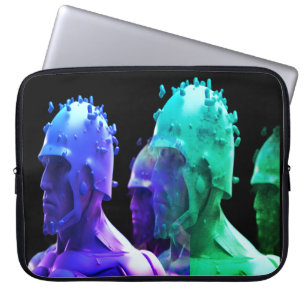Metalarméfigurer Glitch på Laptop Elektronikväska Fodral