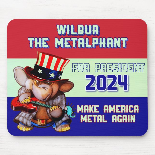 Metalfant för president 2024: Vit mussla Musmatta (Framsidan)