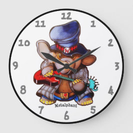 Metalfant med Guitar Wall Clock - akryl Stor Klocka