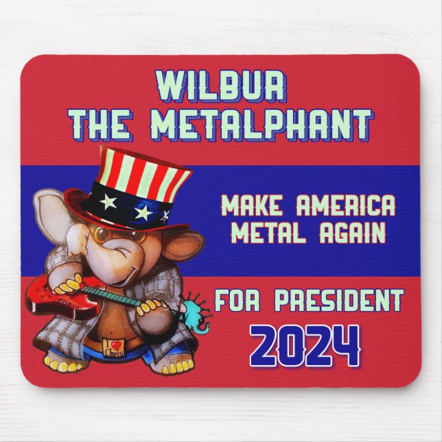 Metalfinet för president 2024 Mouse Pad Red Musmatta (Framsidan)