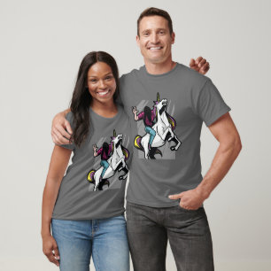 Metalhead Riding a Unicorn T Shirt
