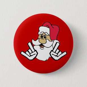 Metalhead Santa Button Knapp