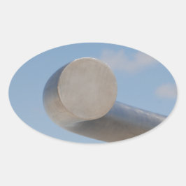 Metalic Blå himmel Ovalt Klistermärke