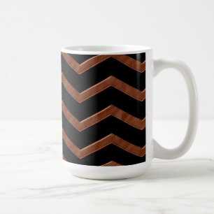 Metalic Bronze Zig Zag Mönster Kaffemugg