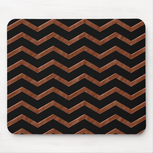 Metalic Bronze Zig Zag Mönster Musmatta (Framsidan)