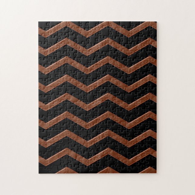 Metalic Bronze Zig Zag Mönster Pussel (Vertikal)
