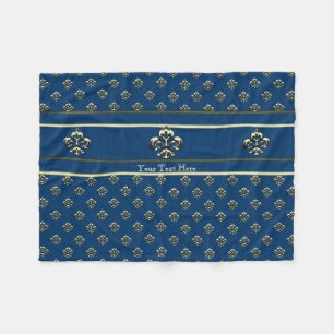 Metalic Fleur de lis (Guld) Fleecefilt