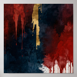 Metalica Red, Guld och Blue Oil poster