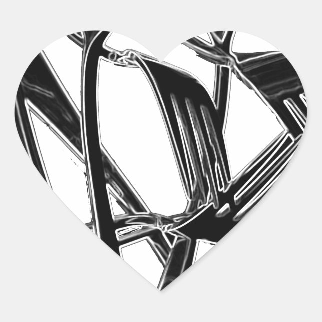Metalik Hjärtformat Klistermärke (Framsida)