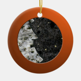 Metalisk Orange Circle och Granite Sten Julgransprydnad Keramik