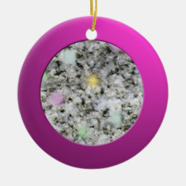 Metalisk Rosa Circle och Pastel Granite Sten Julgransprydnad Keramik
