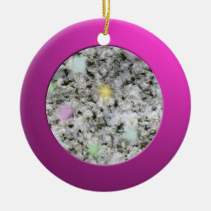 Metalisk Rosa Circle och Pastel Granite Sten Julgransprydnad Keramik