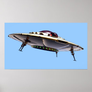 Metaliskt UFO-Poster Poster