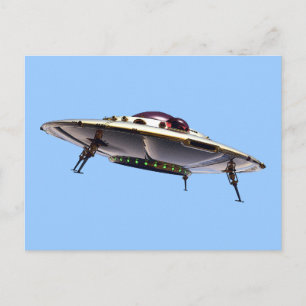 Metaliskt UFO-vykort Vykort