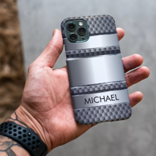 Metall 3D-utseende Silver-stålmonogram