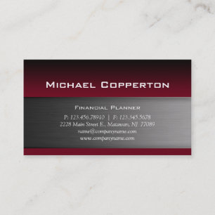 Metall Affärskort Burgundy Red Header Visitkort