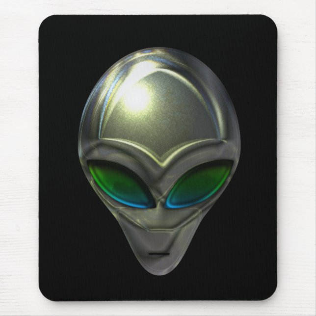Metall Alien Head 02 Mousepad Musmatta (Framsidan)