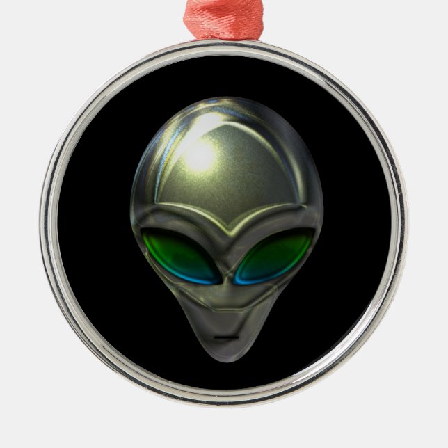 Metall Alien Head 02 Ornament (Framsidan)
