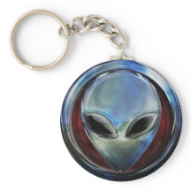 Metall Alien Head 03 Keychain