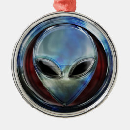 Metall Alien Head 03 Ornament