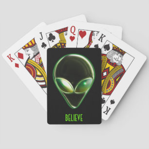 Metall Alien Head 04 Bicycle®-uppspelningskort Spelkort