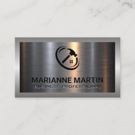 Metall Aluminium Silver Borstad | Hem Hammare Logo Visitkort