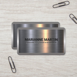 Metall Aluminium Silver Brushed Industriella Grä Visitkort