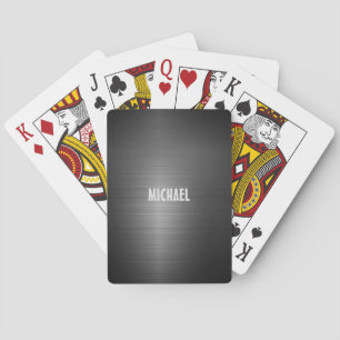 Metall Aluminium Silver Brushed Personlig Casinokort