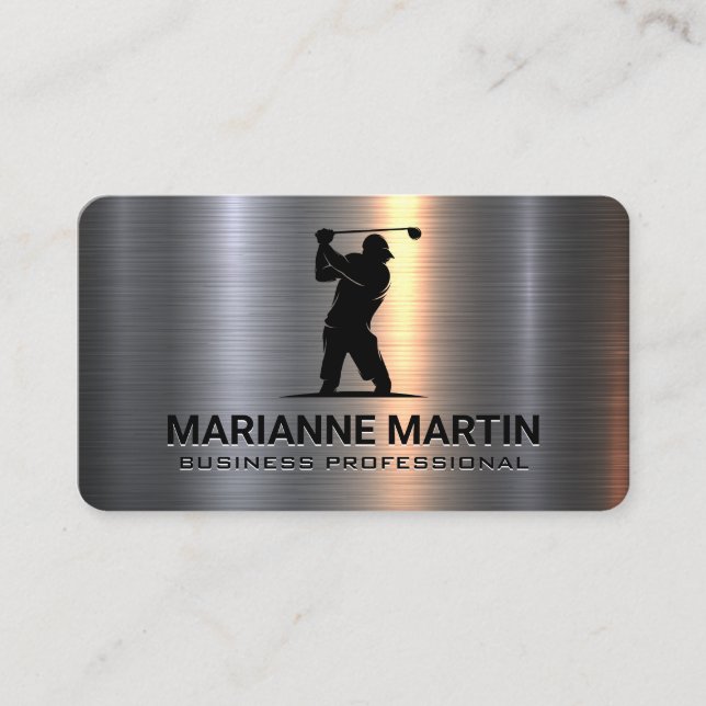 Metall Aluminium Silver | Golfare Swingande Visitkort (Framsida)